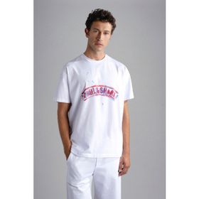 Paul & Shark 24411114-010 Beyaz Marka Logo Detaylı Bisiklet Yaka Regular Fit Erkek Tişört