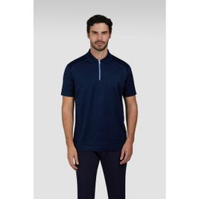 Paul & Shark 25411320-013 Lacivert Regular Fit Pamuklu Kısa Kollu Yarım Fermuarlı Polo Yaka Erkek Tişört