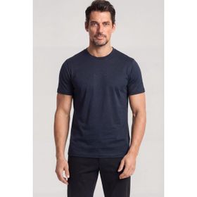 Paul & Shark 26411049-013 Lacivert Regular Fit Yuvarlak Yakalı Pamuklu Logo İşlemeli Kısa Kollu Erkek Tişört