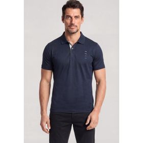 Paul & Shark 26411236-013 Lacivert Regular Fit Pamuklu Logo Detaylı Kısa Kollu Polo Yaka Erkek Tişört