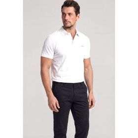 Paul & Shark 26411273-010 Beyaz Düğme Kapama Kısa Kol Pamuk Polo Yaka Erkek Tişört