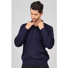 Pave 4358104 İndigo Polo Yaka Yün Erkek Kazak