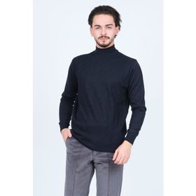 Pave 4533090 Koyu Lacivert Yarım Balıkçı Triko Yün Erkek Kazak