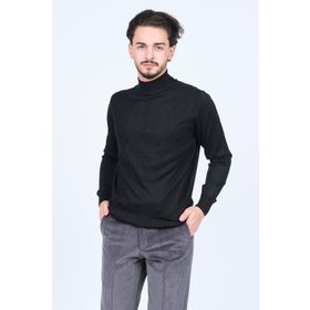 Pave 4533090 Siyah Yarım Balıkçı Triko Yün Erkek Kazak