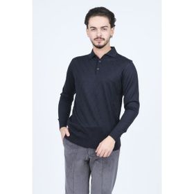 Pave 4533294 Lacivert Desenli Polo Yaka Triko Yün Erkek Kazak