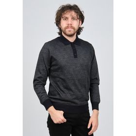 Pave 4537094 Lacivert Polo Yaka Desenli Yün Erkek Kazak