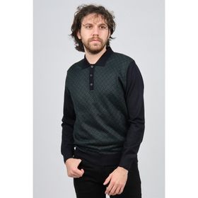 Pave 4537134 Lacivert Polo Yaka Desenli Yün Erkek Kazak