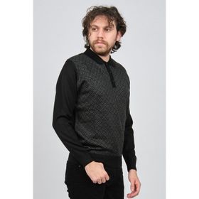 Pave 4537134 Siyah Polo Yaka Desenli Yün Erkek Kazak