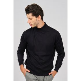 Pave 4537200 Lacivert Yarım Balıkçı Desenli Erkek Kazak