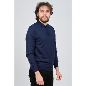 Pave 4538004 Saks Polo Yaka Yün Erkek Kazak