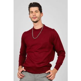 Pave 4538103 Bordo Bisiklet Yaka Yün Erkek Kazak