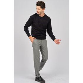 Pave 4539153 Lacivert Desenli Yünlü Erkek Kazak