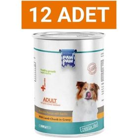 Paw Paw 400 gr x 12 Adet Dana Etli Parça Etli Soslu Yetişkin Köpek Konserve Maması