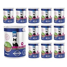 Paw Paw Biftekli Pate 12x400 gr Yetişkin Kedi Konserve Maması
