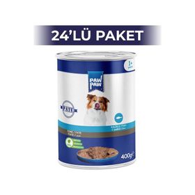 Paw Paw Pate Balıklı Yetişkin 400x24 gr Köpek Konserve Maması
