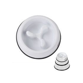 Pawise 1000 ml 19x7 cm Beyaz Köpekler için Yavaş Beslenme Mama Kabı