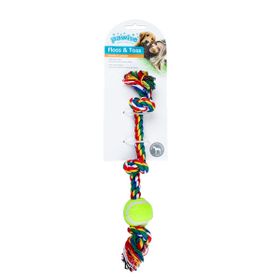 Pawise 3 Düğümlü ve Tenis Toplu İpli 13x7 cm Köpek Oyuncağı