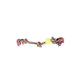 Pawise 3 Düğümlü ve Tenis Toplu Kemik İpli 20x11x2 cm Kedi Oyuncağı