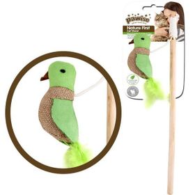 Pawise Kahverengi Yeşil Nature First Oltası Kuş Kedi Oyuncağı