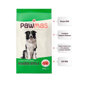 Pawmas Kuzu Etli Yetişkin Köpek Maması 10 kg