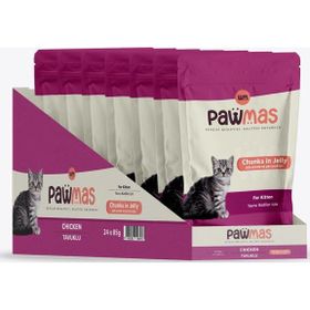 Pawmas Pouch Tavuklu 24x85 gr Yavru Kedi Yaş Mama