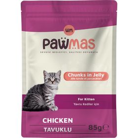 Pawmas Pouch Tavuklu 85 GR Yavru Kedi Yaş Mama