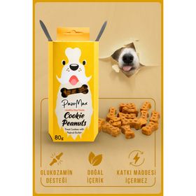 Pawmax 80 gr Cookie Peanuts Fıstık Ezmeli Köpek Ödül Maması