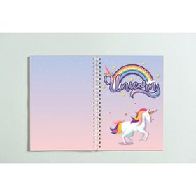 Paytak Moda A5 Unicorn Baskılı Çizgisiz Tasarım 96 Yaprak Spiralli Defter