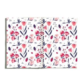 Paytak Moda PYTKDT0203 A5 Deniz Çiçekleri Tasarım 96 Yaprak Çizgisiz Spiralli Defter