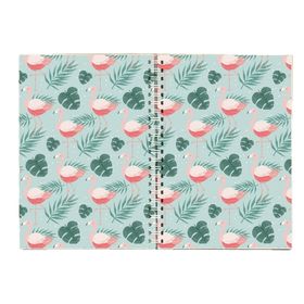 Paytak Moda PYTKDT0206 A5 Flamingo Yaprak Tasarım 96 Yaprak Çizgisiz Spiralli Defter