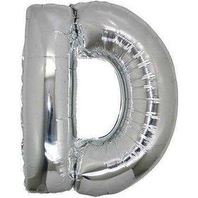 Pazarız 100 cm D Harfi Folyo Helyum Uçan Gümüş Balon