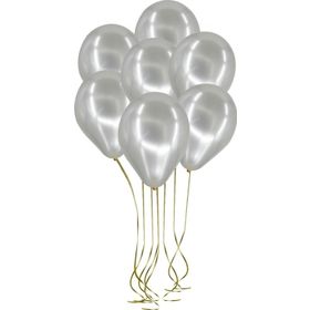 Pazarız 100lü Lateks Metalik Gümüş Balon