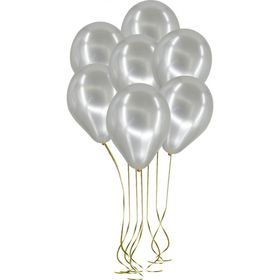 Pazarız 100lü Lateks Metalik Gümüş Balon