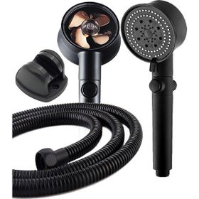Pazarız 150 cm Turbo Pervaneli 5 Fonksiyonlu Siyah Duş Başlığı