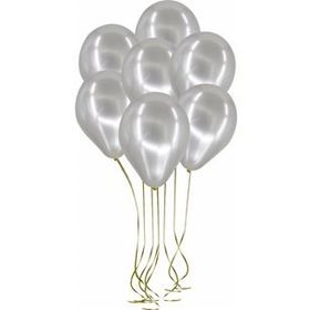 Pazarız 25li Lateks Metalik Gümüş Balon