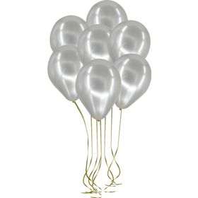 Pazarız 25li Lateks Metalik Gümüş Balon