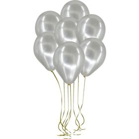 Pazarız 25li Lateks Metalik Gümüş Balon