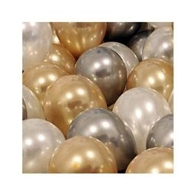 Pazarız 30 Adet Metalik Sedefli Gold Gümüş Gri Beyaz Helyumla Uçan Balon