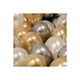 Pazarız 30 Adet Metalik Sedefli Gold Gümüş Gri Beyaz Helyumla Uçan Balon