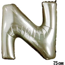 Pazarız 75 cm N Harfi Folyo Gümüş Balon
