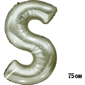 Pazarız 75 cm S Harfi Folyo Gümüş Balon