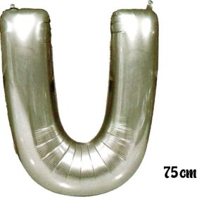 Pazarız 75 cm U Harfi Folyo Gümüş Balon