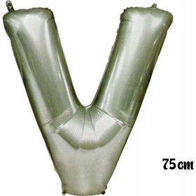 Pazarız 75 cm V Harfi Folyo Gümüş Balon
