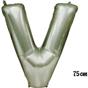 Pazarız 75 cm V Harfi Folyo Gümüş Balon