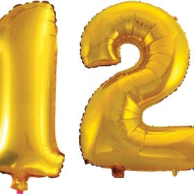 Pazarız 90 cm 12 Yaş Sayı Folyo Altın Balon