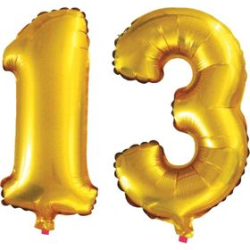 Pazarız 90 cm 13 Yaş Sayı Folyo Altın Balon