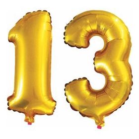 Pazarız 90 cm 13 Yaş Sayı Folyo Altın Balon