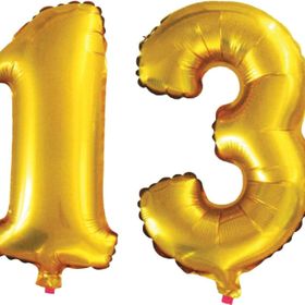 Pazarız 90 cm 13 Yaş Sayı Folyo Altın Balon