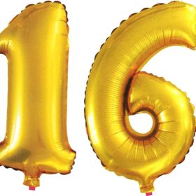 Pazarız 90 cm 16 Yaş Sayı Folyo Altın Balon