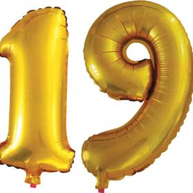 Pazarız 90 cm 19 Yaş Sayı Folyo Altın Balon